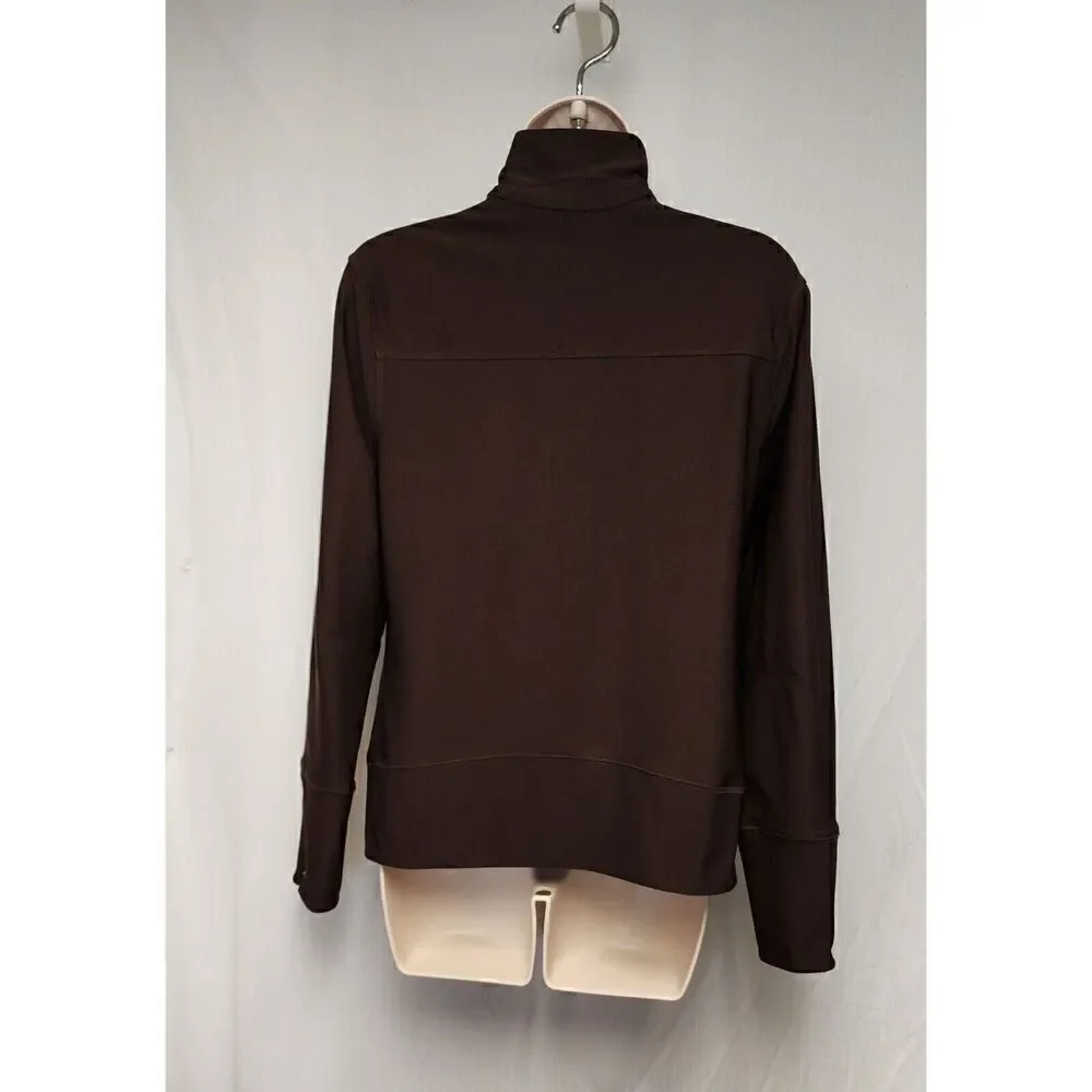 Lucy Tech Women's Size M Brown Full Zip Long Sleeve Jacket Activewear